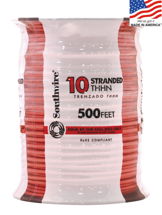 Southwire 500-ft 10-AWG Orange Stranded Copper Thhn Wire (By-the-roll) 22979957