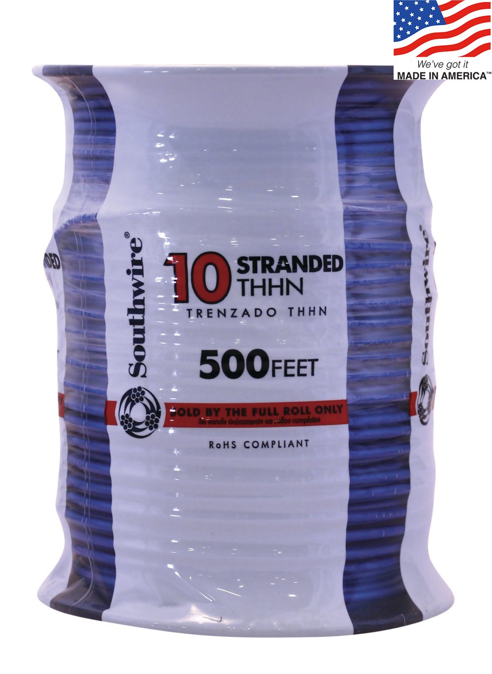 Southwire 500-ft 10-AWG Blue Stranded Copper Thhn Wire (By-the-roll) 22976557