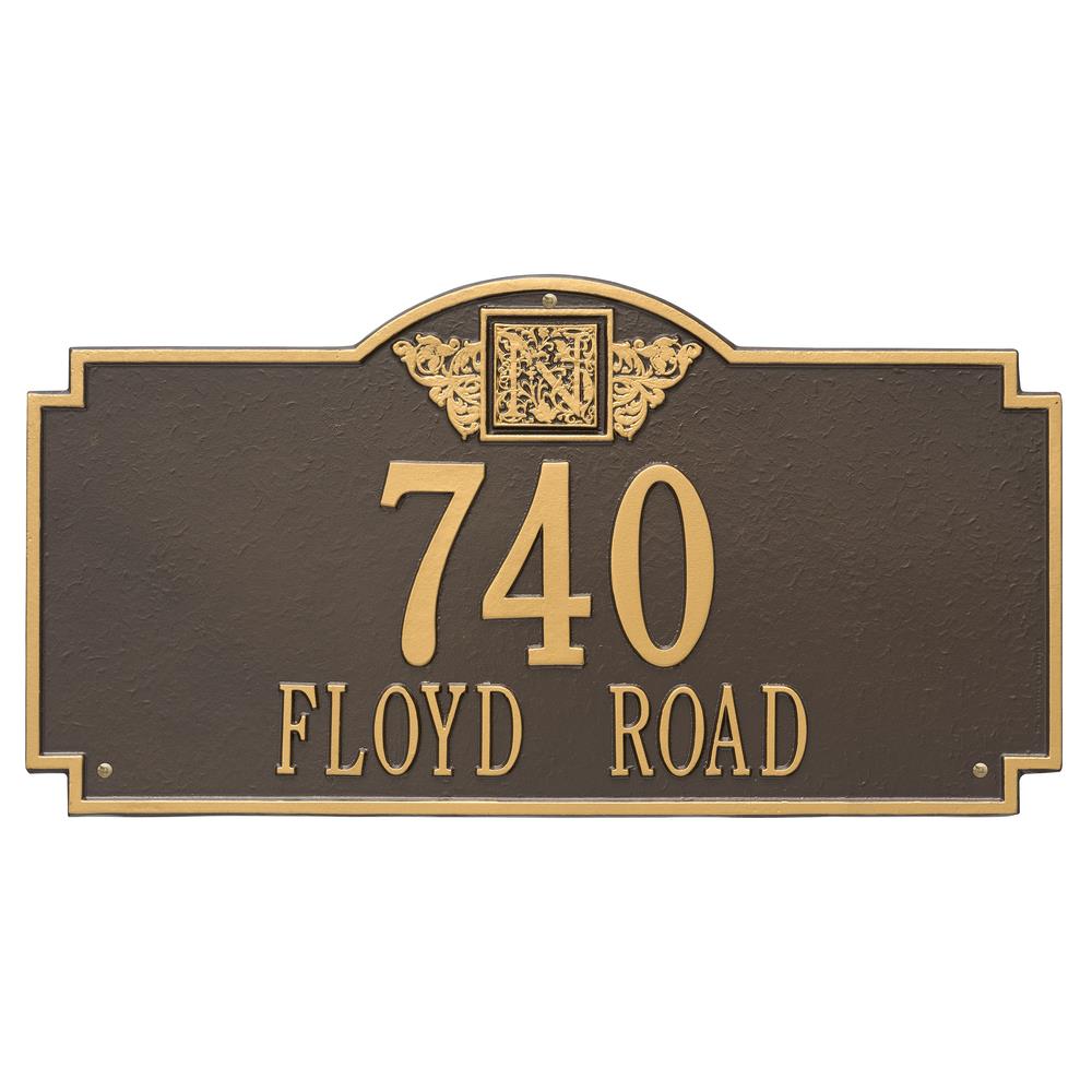 Whitehall 12-1/4-in H x 23-1/4-in W Bronze/Gold Aluminum Address Plaque 5004OG
