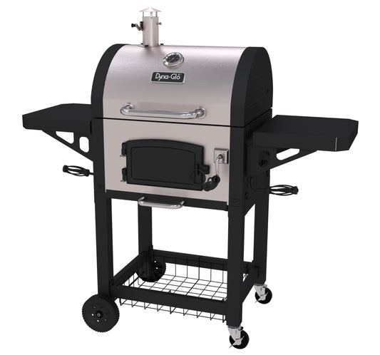 Dyna-Glo 22.5-in W Black and Stainless Steel Barrel Charcoal Grill DGN405SNC-D