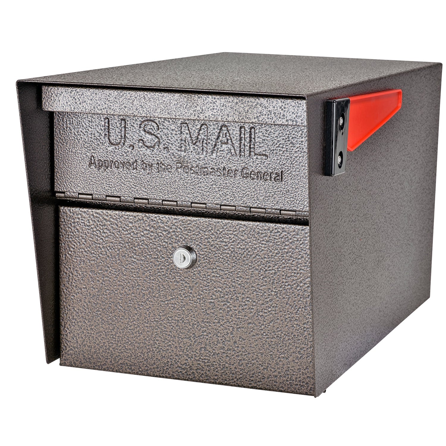 Mail Boss Post Mount Bronze Metal Large Lockable Mailbox 7508