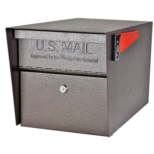 Mail Boss Post Mount Bronze Metal Large Lockable Mailbox 7508