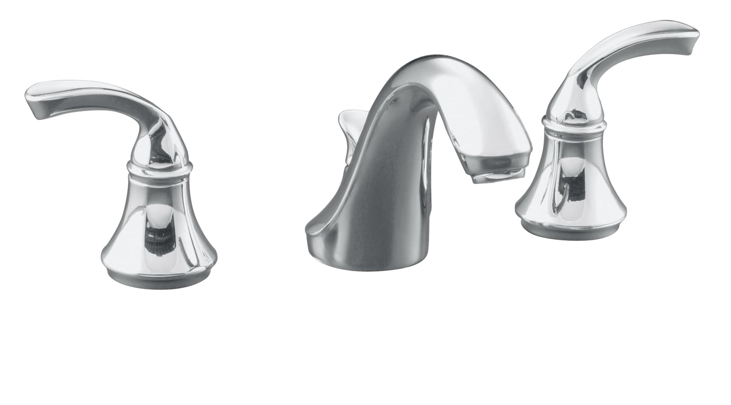 KOHLER Forte Polished Chrome Widespread 2-handle Bathroom Sink Faucet with Drain