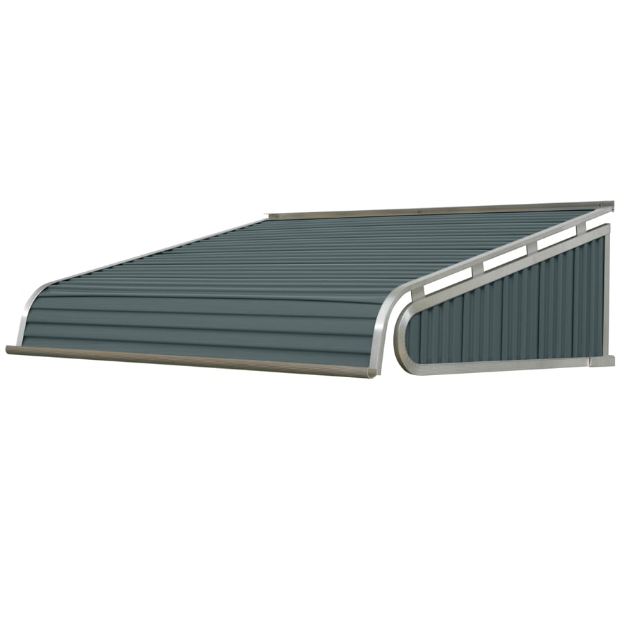 NuImage Awnings 1500 54-Inches Wide x 30-Inches Projection x 13-Inches Height Metal Slate Blue Solid Fixed Door Awning