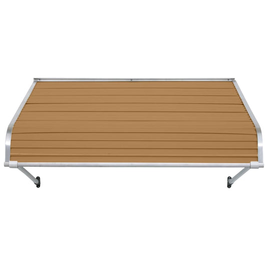 NuImage Awnings 1100 54-Inches Wide x 30-Inches Projection x 13-Inches Height Metal Mocha Tan Solid Fixed Door Awning