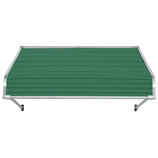 NuImage Awnings 1100 54-Inches Wide x 36-Inches Projection x 15-Inches Height Metal Fern Green Solid Fixed Door Awning