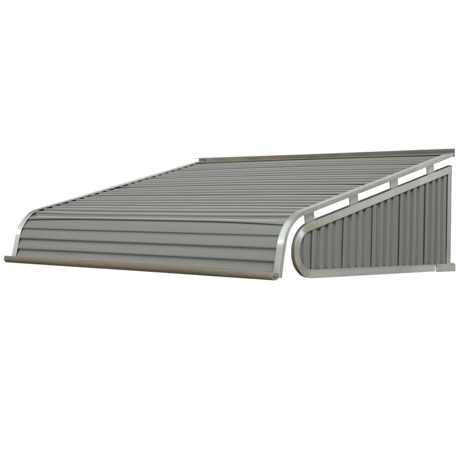 NuImage Awnings 1500 36-Inches Wide x 24-Inches Projection x 12-Inches Height Metal Graystone Solid Fixed Door Awning