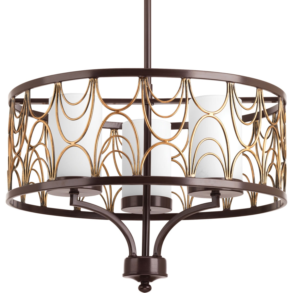 Progress Lighting Cirrine 3 -Light Antique Bronze Transitional For Use in Bedrooms, Dining Rooms, Foyers, Kitchens, Living Rooms Chandelier 797745