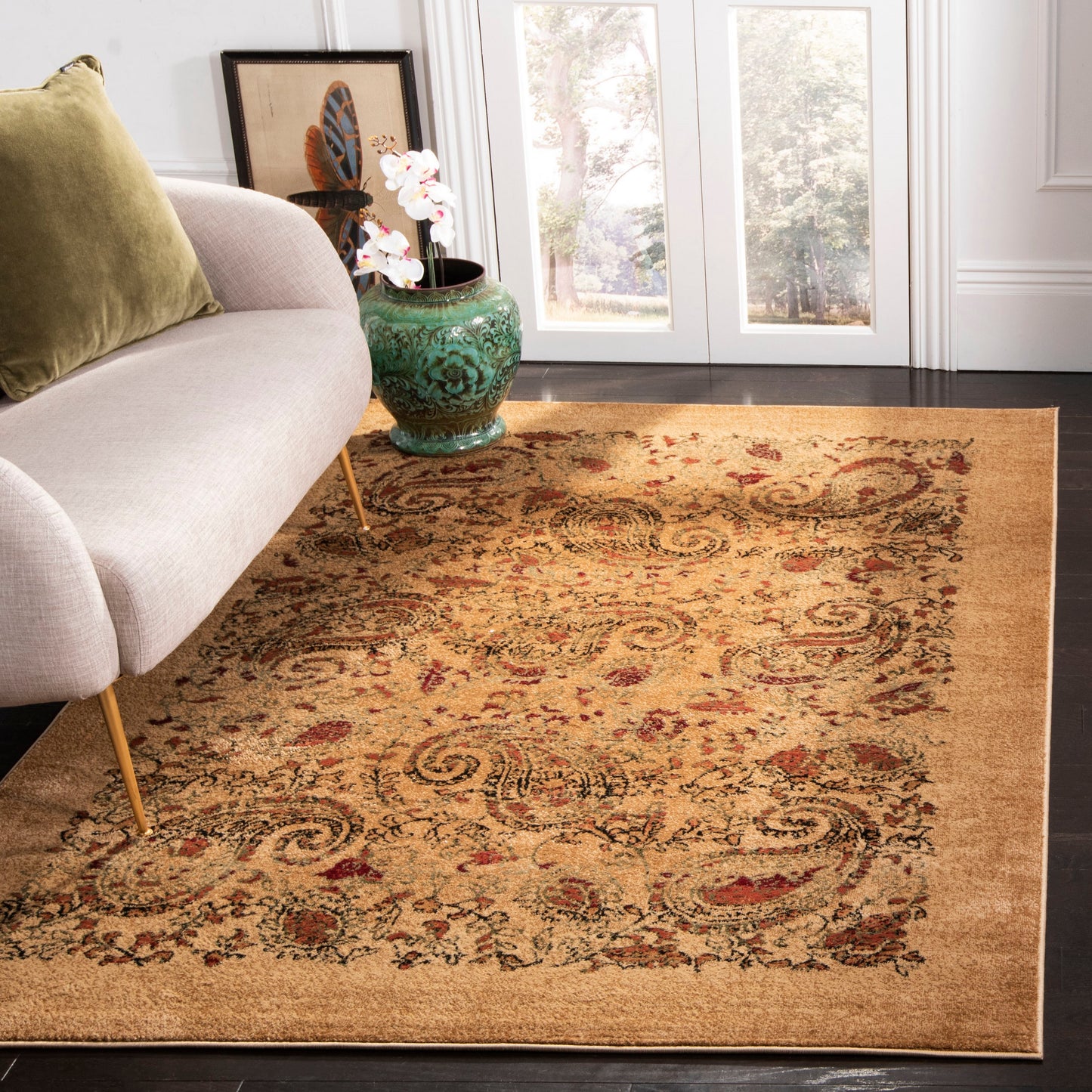 Safavieh Lyndhurst Paisley Life 11 x 15 (ft) Loomed Beige/Multi Rectangular Indoor Paisley Vintage Area rug