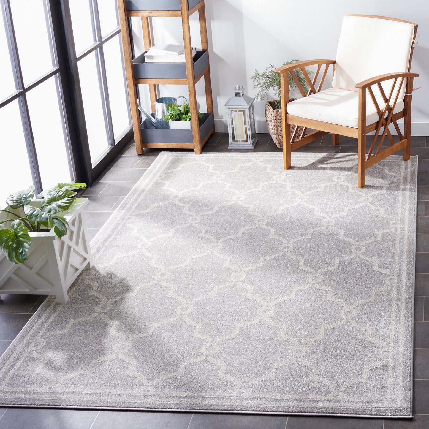 Safavieh Amherst Marion 11 x 16 (ft) Loomed Gray/Ivory Rectangular Indoor Trellis Area rug