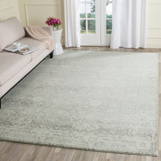 Safavieh Evoke Likoma 11 x 15 (ft) Loomed Silver/Ivory Rectangular Indoor Distressed/Overdyed Vintage Area rug