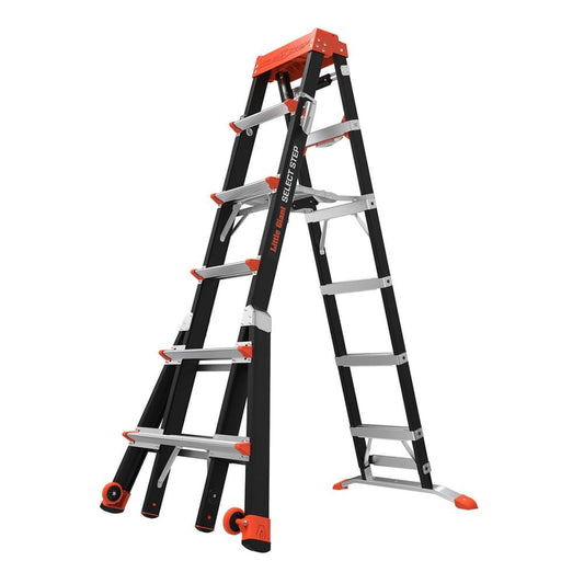 Little Giant Ladders Select Step M6 10-ft Fiberglass Type 1aa- 375-lb Load Capacity Telescoping Step Ladder 15131-001