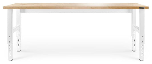 Gladiator Adjustable Height 96-in L x 41-in H Hammered White Hardwood Adjustable Height Work Bench GAWB08HWGW
