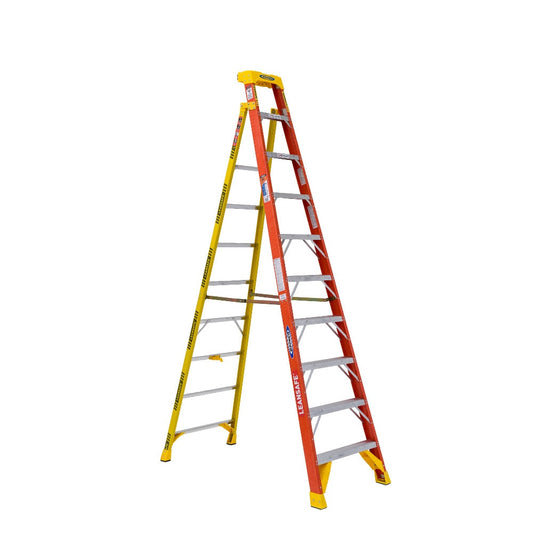 Werner L6200 10-ft ( 14-ft Reach Height ) Fiberglass Type 1A - 300 lbs. Load Capacity Step ladder