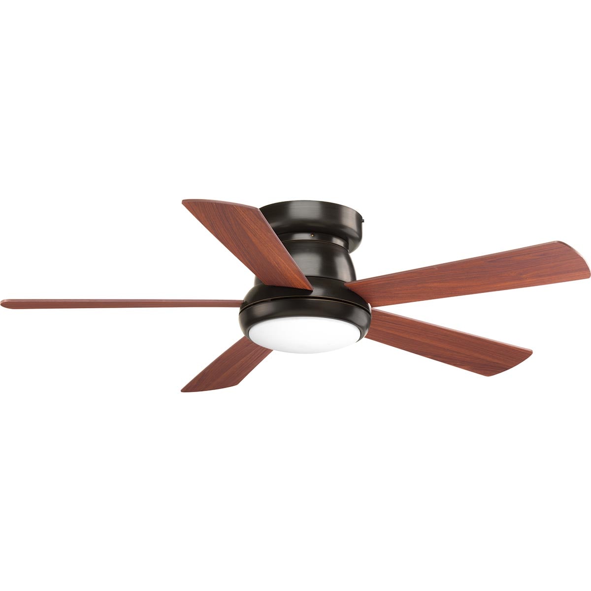 Progress Lighting Vox 52-in Integrated LED Flush Mount Antique Bronze with American Walnut Blades Ceiling Fan With Light - Remote Included ( 5 -Blade ) 1021027