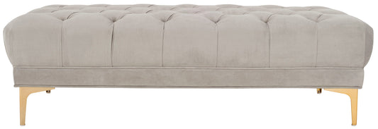 Safavieh Zarya Modern Gray/Brass Accent Bench 54.0-in x 27.0-in x 16.0-in