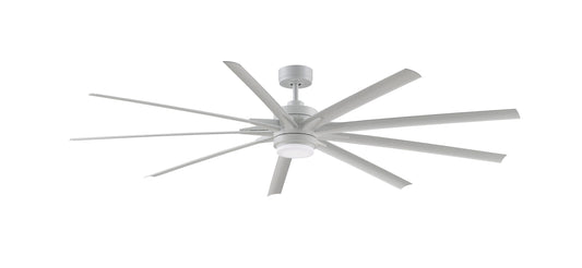 Fanimation Odyn 84-in Matte White Color-changing Integrated LED Indoor/Outdoor Smart Ceiling Fan with Light and Remote (9-Blade) FPD8159MWW