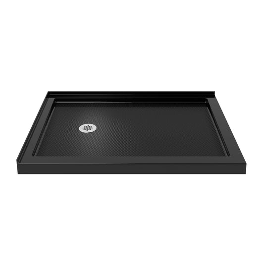DreamLine SlimLine 34-in W x 48-in L Left Black Double Threshold Rectangle Corner Shower Pan Base with 2.75-in H Threshold