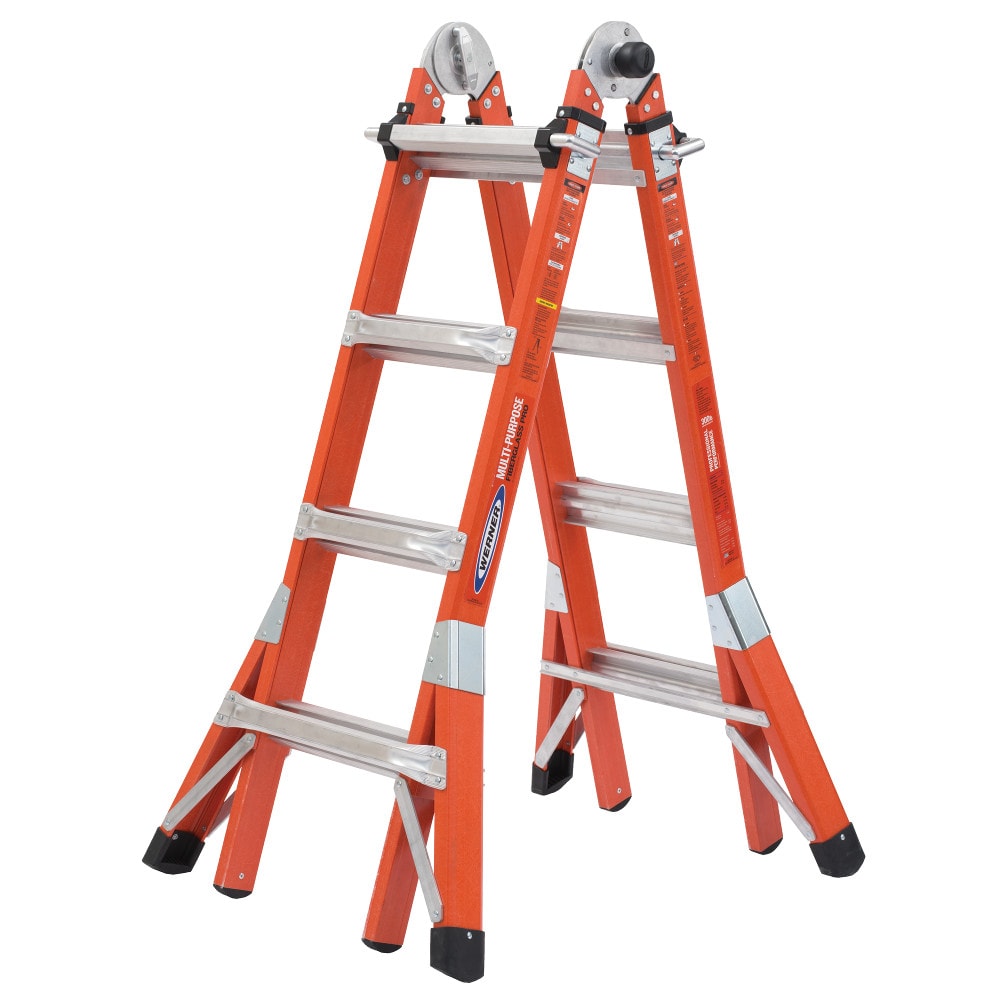 Werner FMT Pro 5-in-1 18-ft Reach Type 1a- 300-lb Load Capacity Telescoping Multi-Position Ladder FMT-17