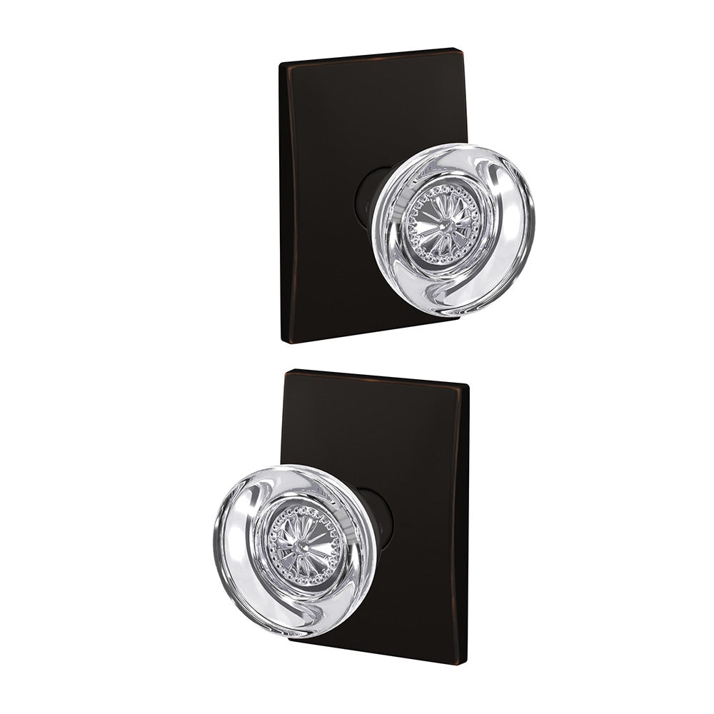 Schlage Custom Hobson- Century Aged Bronze Interior Bed/Bath Hall/Closet Combined Door Knob FC21 HOB 716 CEN