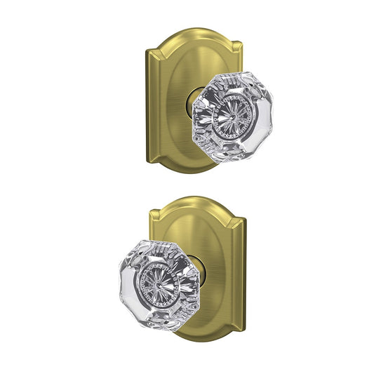 Schlage Custom Alexandria- Camelot Satin Brass Interior Bed/Bath Hall/Closet Combined Door Knob FC21 ALX 608 CAM