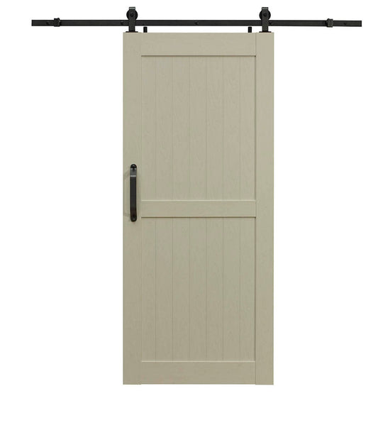 Pinecroft 42-in x 84-in White Ash Vinyl Solid core Single Barn Door (Hardware Included)