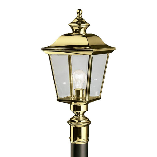 Kichler Bay Shore 22-in Polished Brass Transitional Outdoor Light post lantern