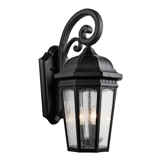 Kichler Courtyard 3 -Light 22.25-in H Black Hardwired Outdoor Wall Light 1253734