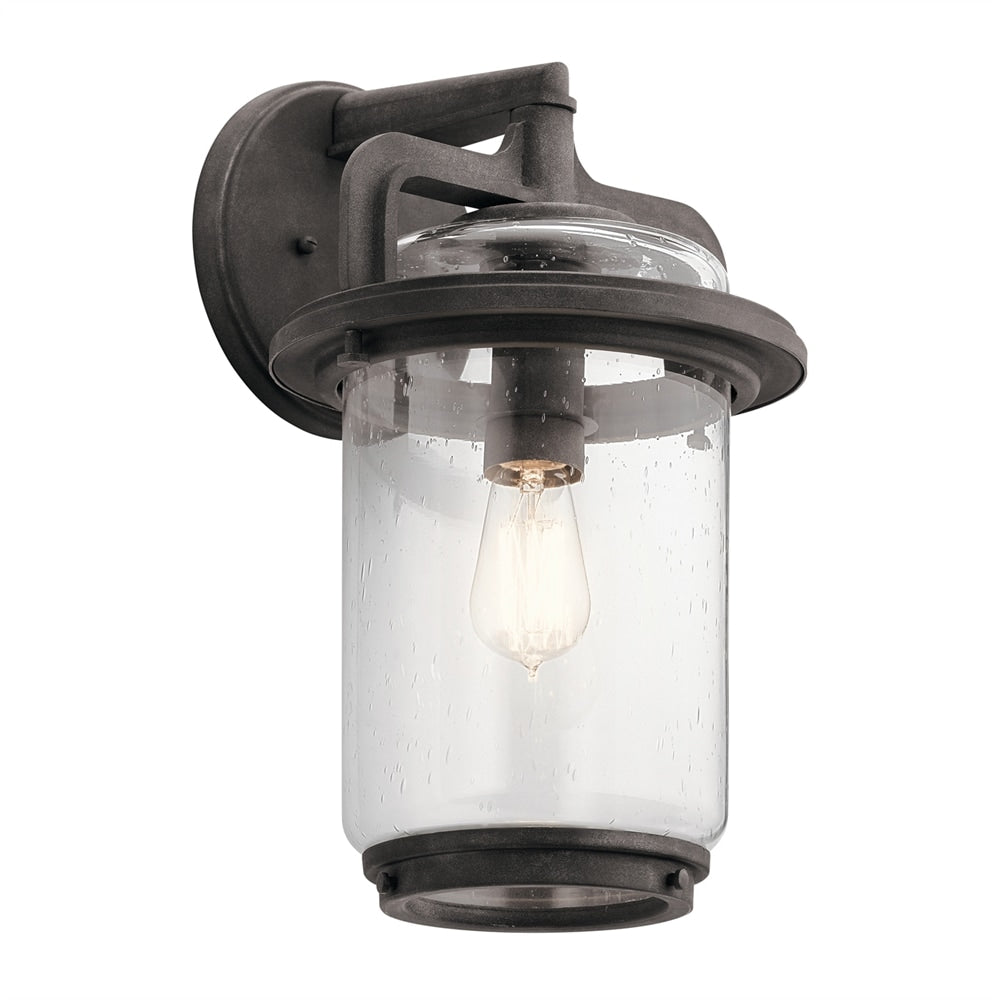 Kichler Andover 1 -Light 17.25-in H Distressed Brown Hardwired Outdoor Wall Light