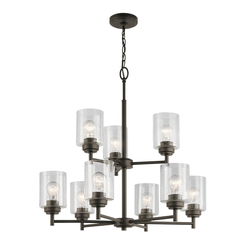Kichler Winslow 9 -Light Antique Bronze Modern/contemporary For Use in Bedrooms, Dining Rooms, Foyers, Kitchens, Living Rooms Chandelier 1252800