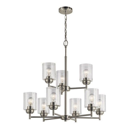 Kichler Winslow 9 -Light Brushed Nickel Modern/contemporary For Use in Bedrooms, Dining Rooms, Foyers, Kitchens, Living Rooms Chandelier 1252799