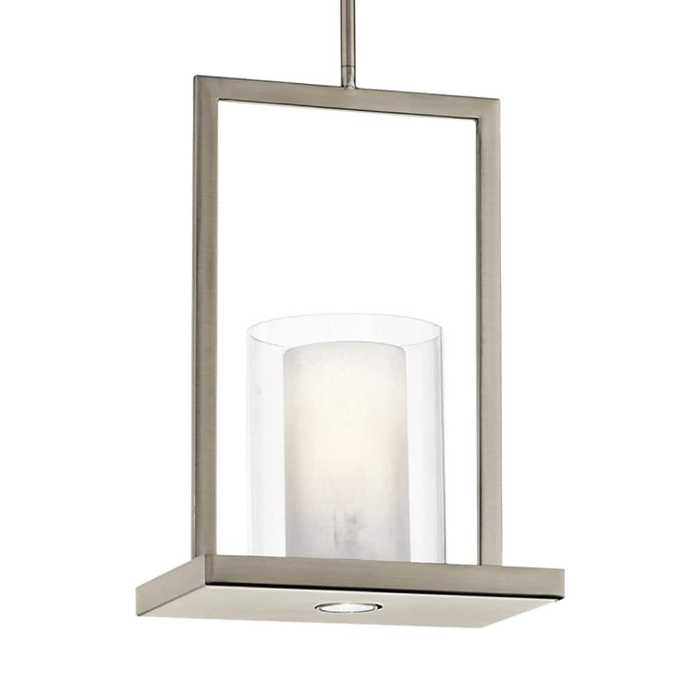 Kichler Triad 2 -Light Classic Pewter Modern/contemporary Clear glass Cylinder Small Hanging Pendant light