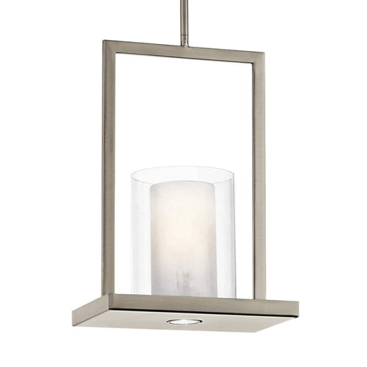 Kichler Triad 2 -Light Classic Pewter Modern/contemporary Clear glass Cylinder Small Hanging Pendant light