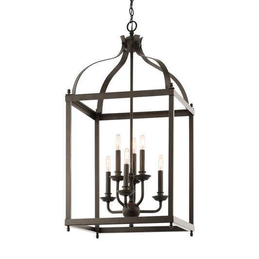 Kichler Larkin 6 -Light Olde Bronze Transitional Geometric Medium Hanging Pendant light 1253181