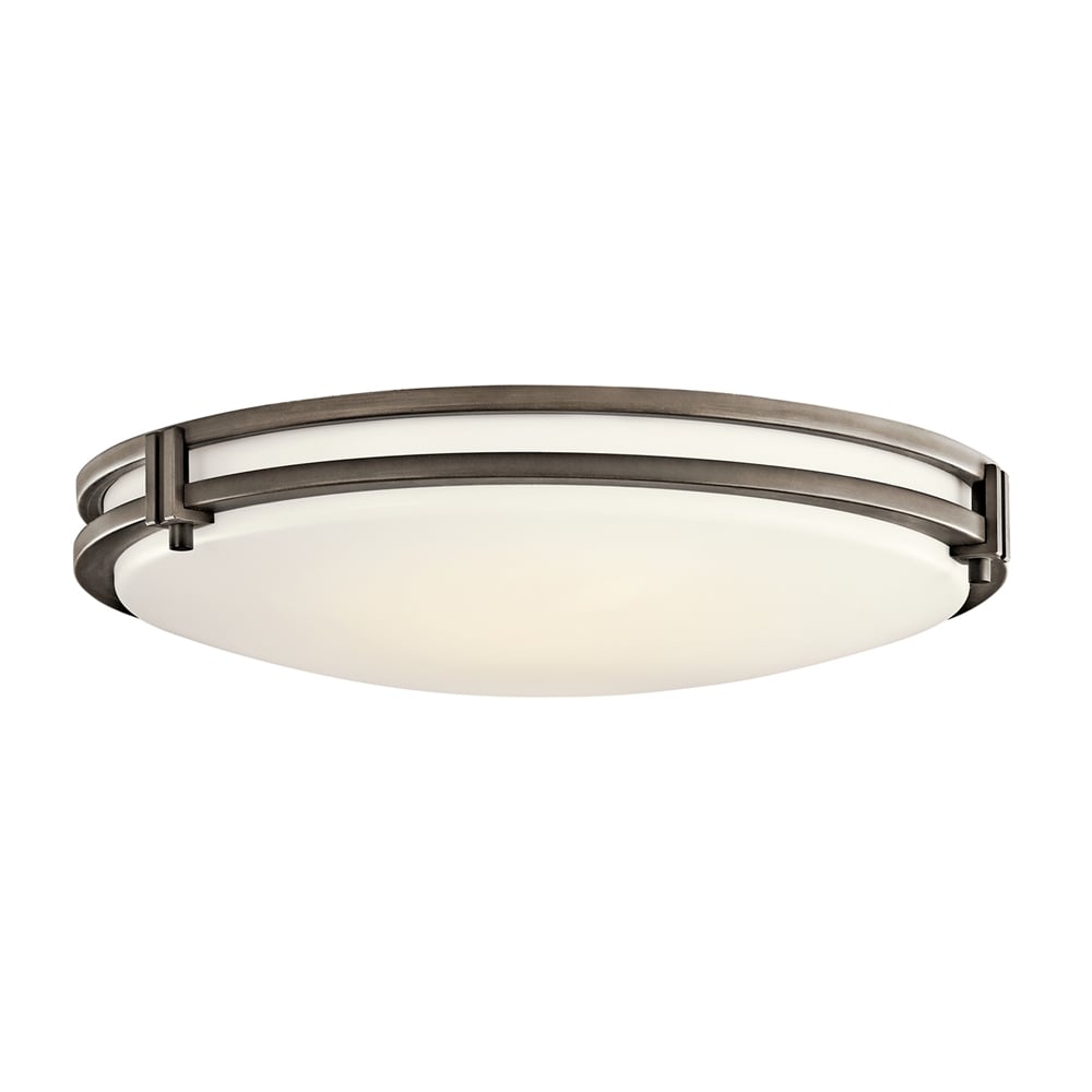 Kichler Avon 1 -Light 24-in Antique Bronze Integrated LED Flush Mount Light 1253040