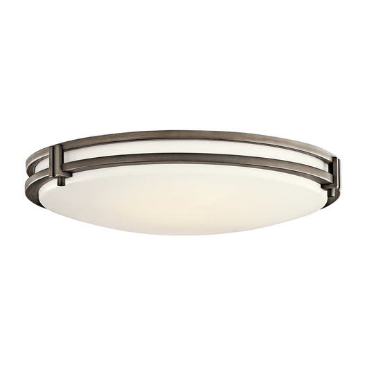 Kichler Avon 1 -Light 24-in Antique Bronze Integrated LED Flush Mount Light 1253040