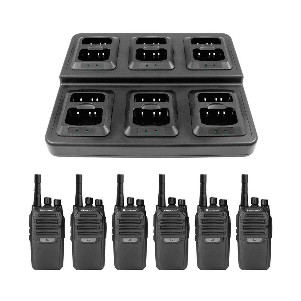 Midland Biztalk 6 Pack Br200 Business Radios with Gang Charger BR200X6BGC