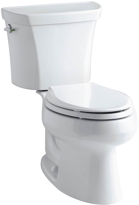KOHLER Wellworth White Elongated Standard height 12-in Rough-In WaterSense 1.6 GPF Dual Flush 2-piece Toilet