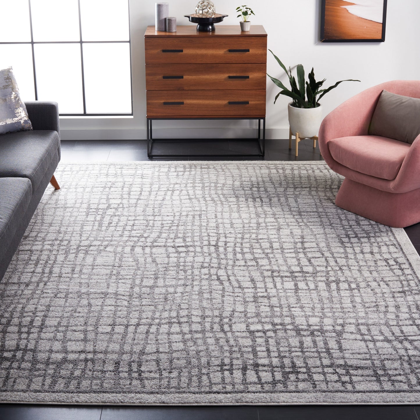 Safavieh Adirondack Shilo 12 x 18 (ft) Loomed Silver/Ivory Rectangular Indoor Abstract Moroccan Area rug