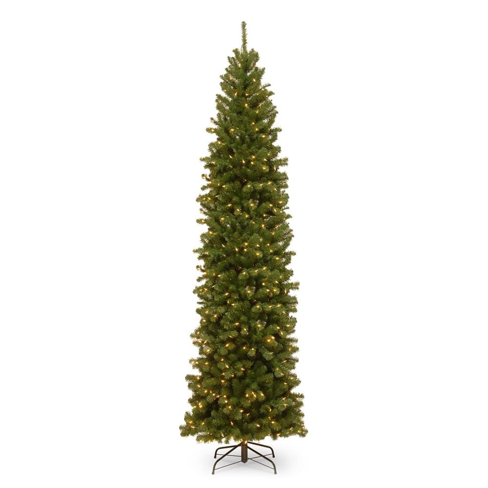National Tree Company 9-ft North Valley Spruce Pre-lit Slim Artificial Christmas Tree with Incandescent Lights