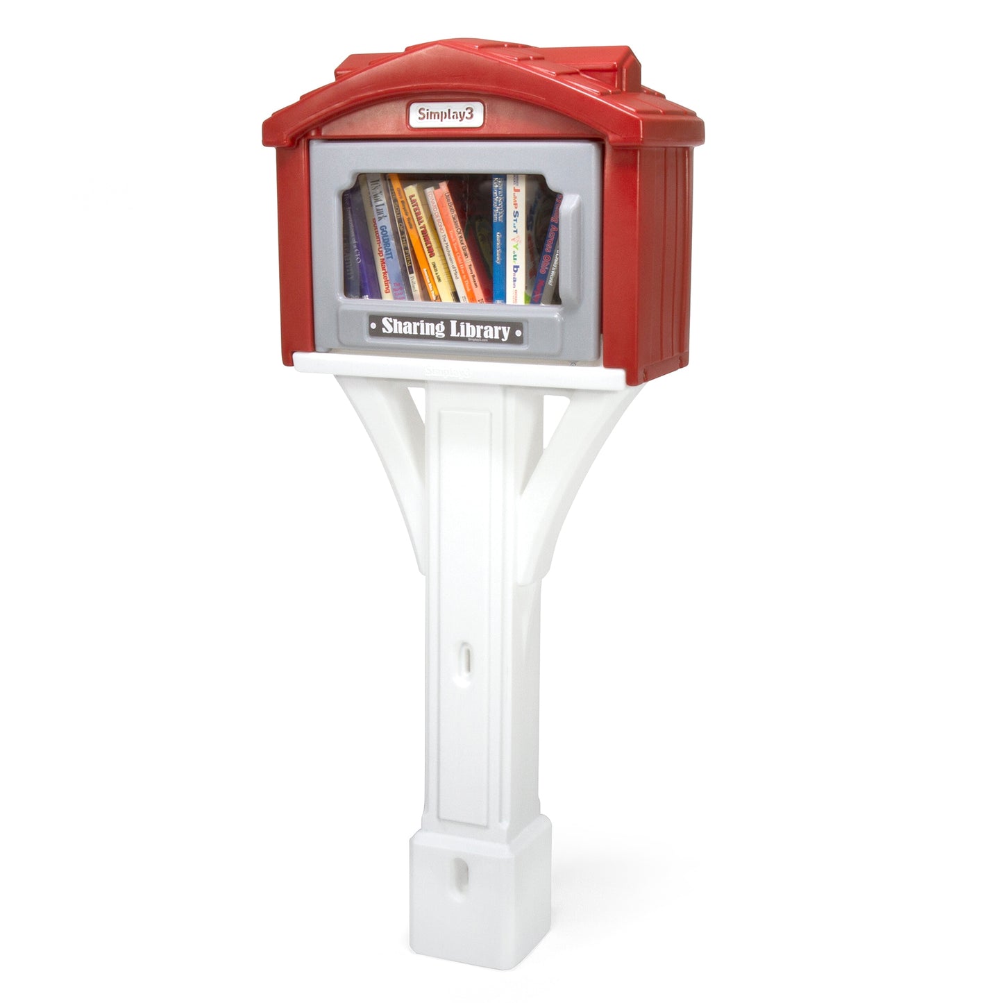 Simplay3 Post Mount Red Plastic Large Sharing Library Box 417050-01