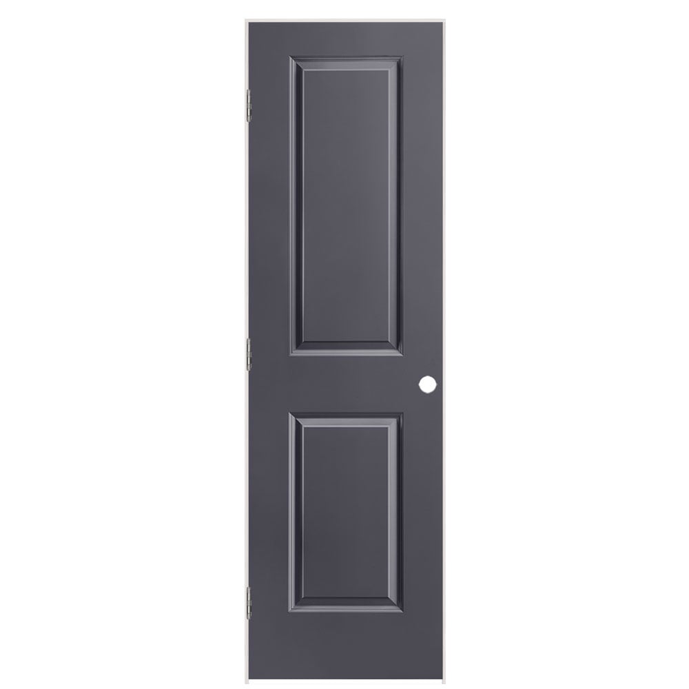 Masonite 24-in x 80-in Slate Hollow core 2-panel square Left hand Smooth Prefinished Molded composite Flat Jamb Single Prehung Interior Door