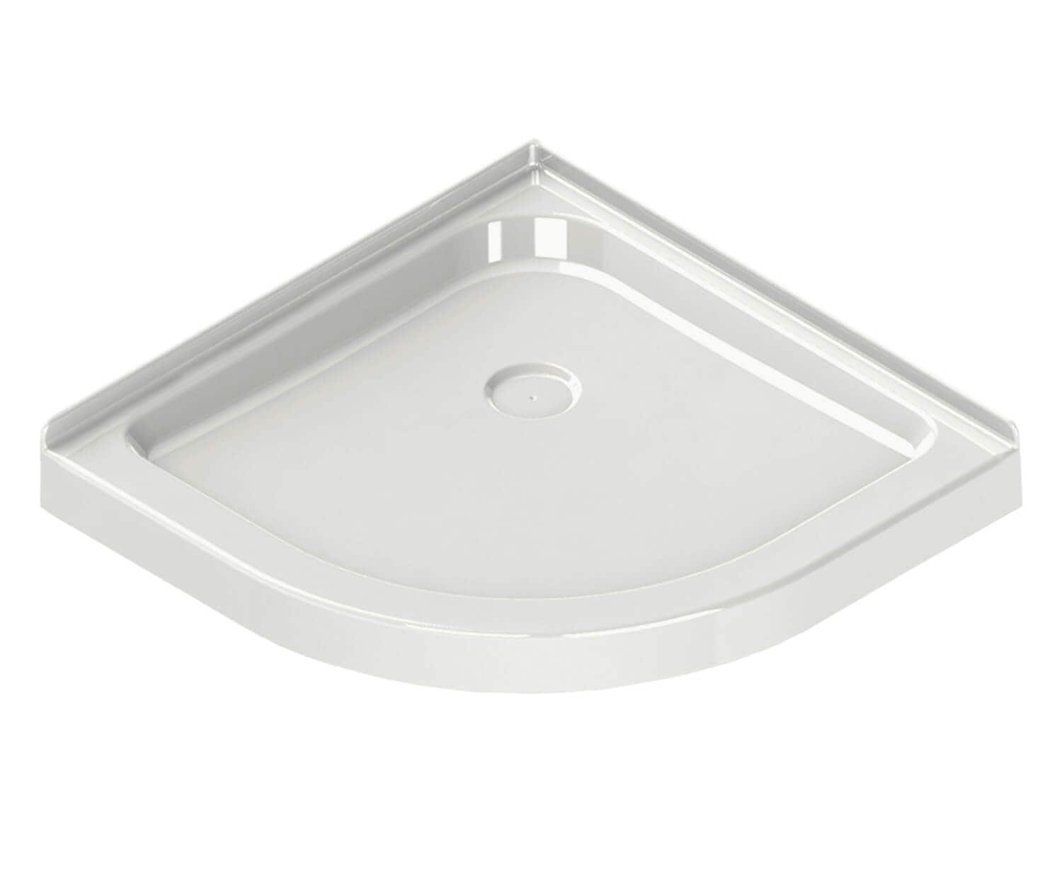 MAAX 40-in W x 40-in L Back White Double Threshold Neo-round Shower Pan Base with 3-in H Threshold