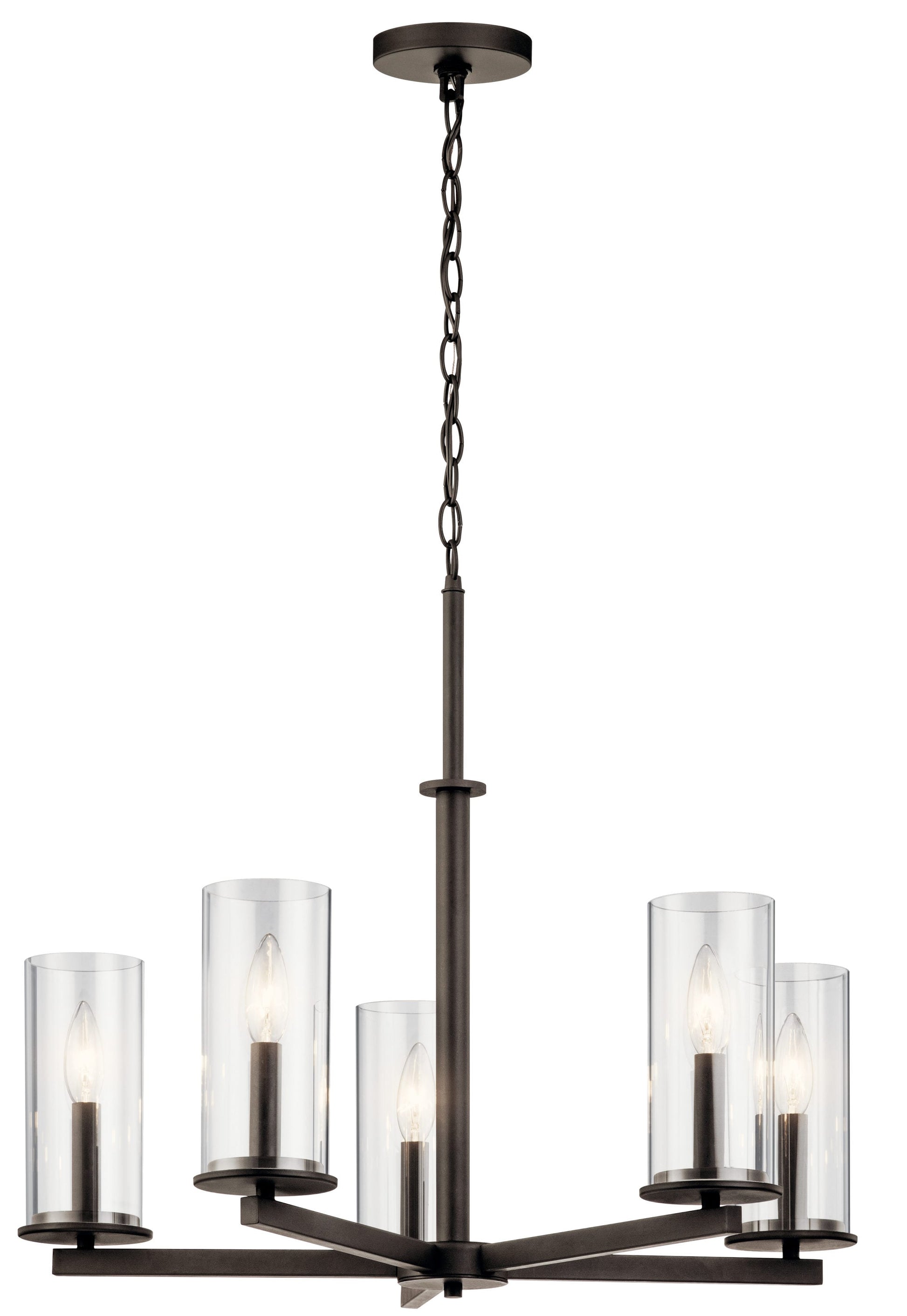 Kichler Crosby 5 -Light Bronze Transitional For Use in Bedrooms, Dining Rooms, Foyers, Kitchens, Living Rooms Chandelier 1331779
