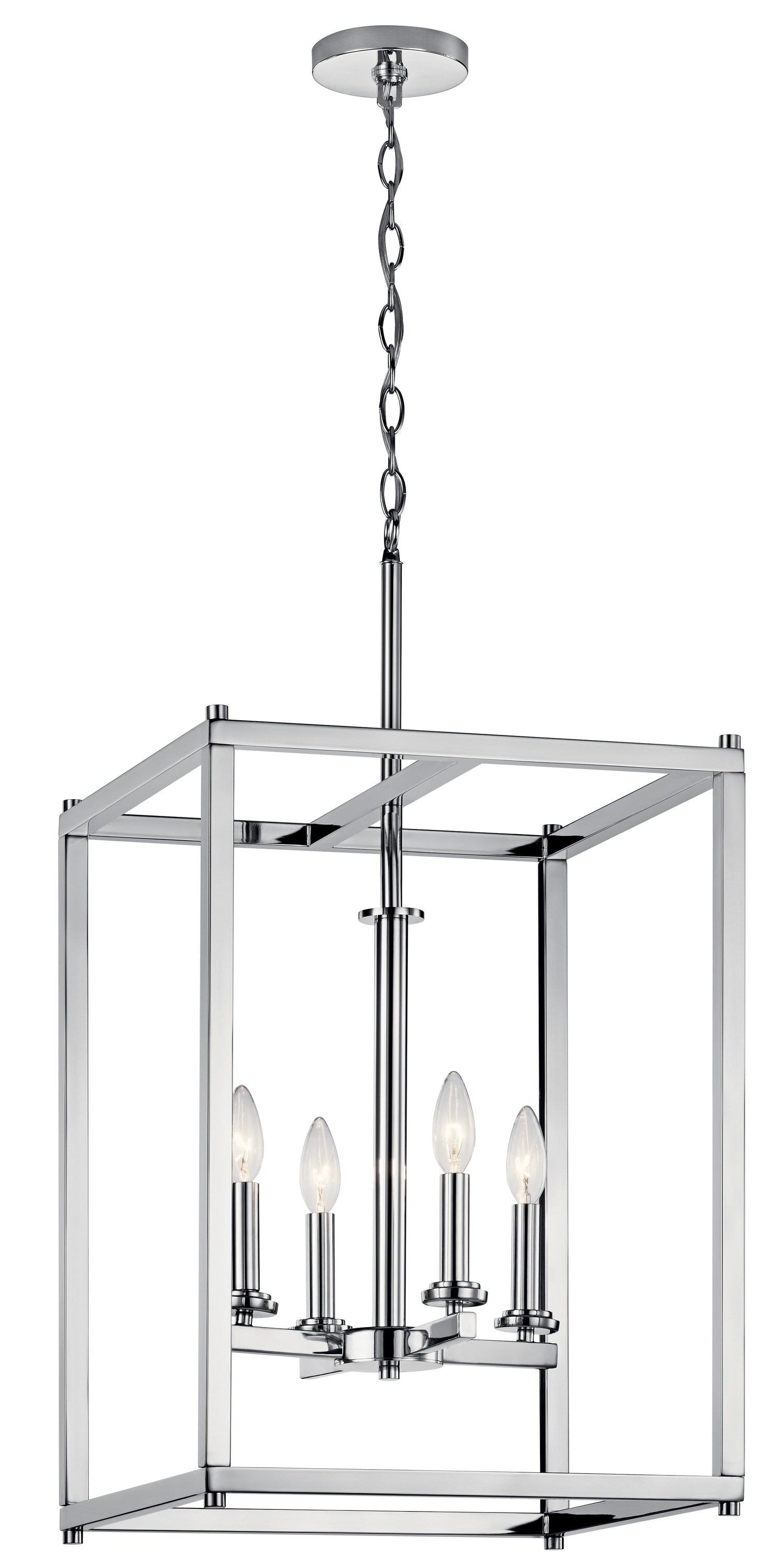 Kichler Crosby 4 -Light Chrome Modern/contemporary Square Large Hanging Pendant light 1331818