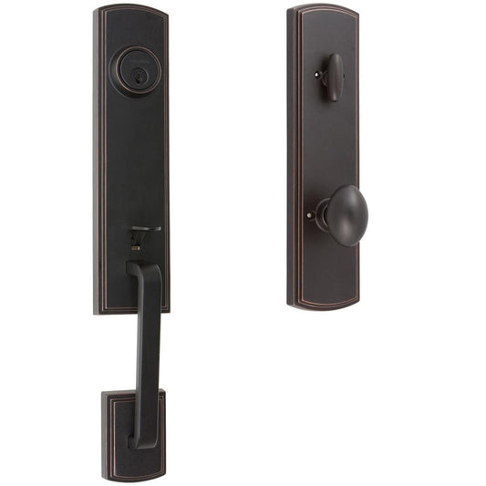 Delaney Hardware Briona Edged Bronze Dummy Door Handleset 374157CN-LH