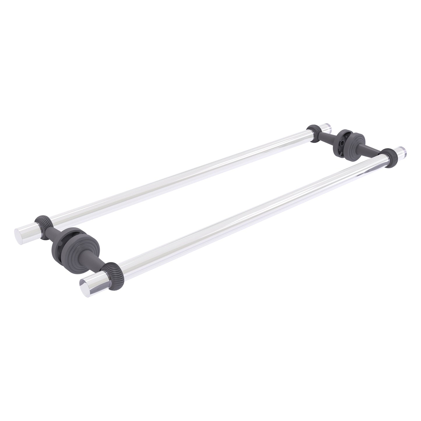 Allied Brass Pacific Beach 24-in double Matte Gray Wall mount Double Towel Bar