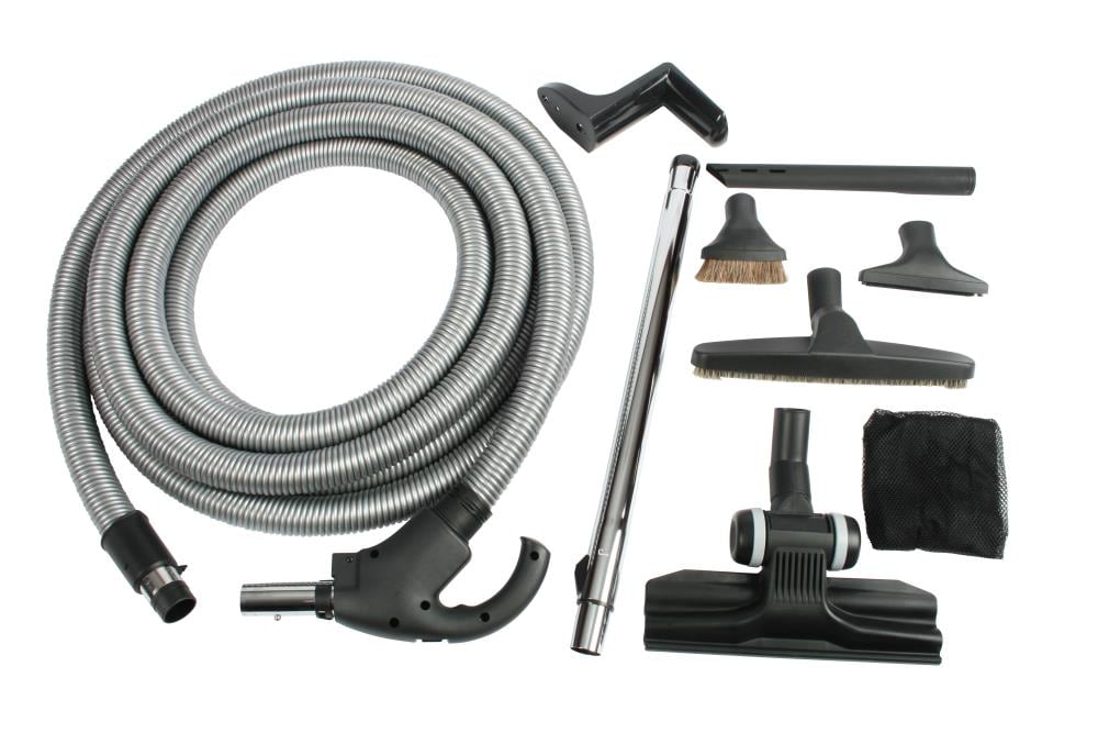 Cen-Tec Systems Central Vacuum Attachment Kit - 30 Ft. Hose, Chrome Telescopic Wand, and Multiple Tools - Compatible with Major Brands 92718