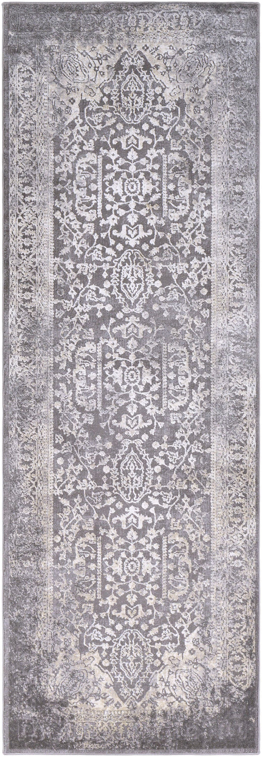 Livabliss Tibetan 2 x 12 (ft) Flatweave Charcoal Rectangular Indoor Distressed/Overdyed Oriental Pet Friendly Runner rug