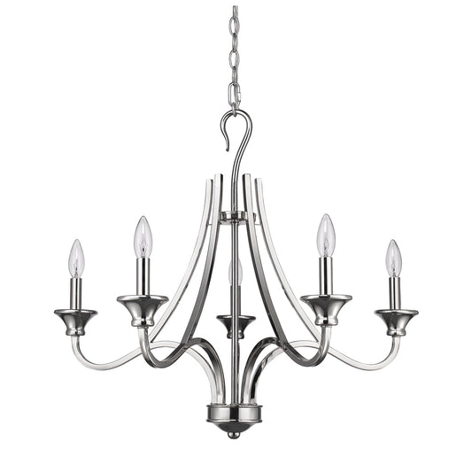 Acclaim Lighting Michelle 5 -Light Polished Nickel Transitional For Use in Dining Rooms, Foyers, Kitchens, Living Rooms Chandelier